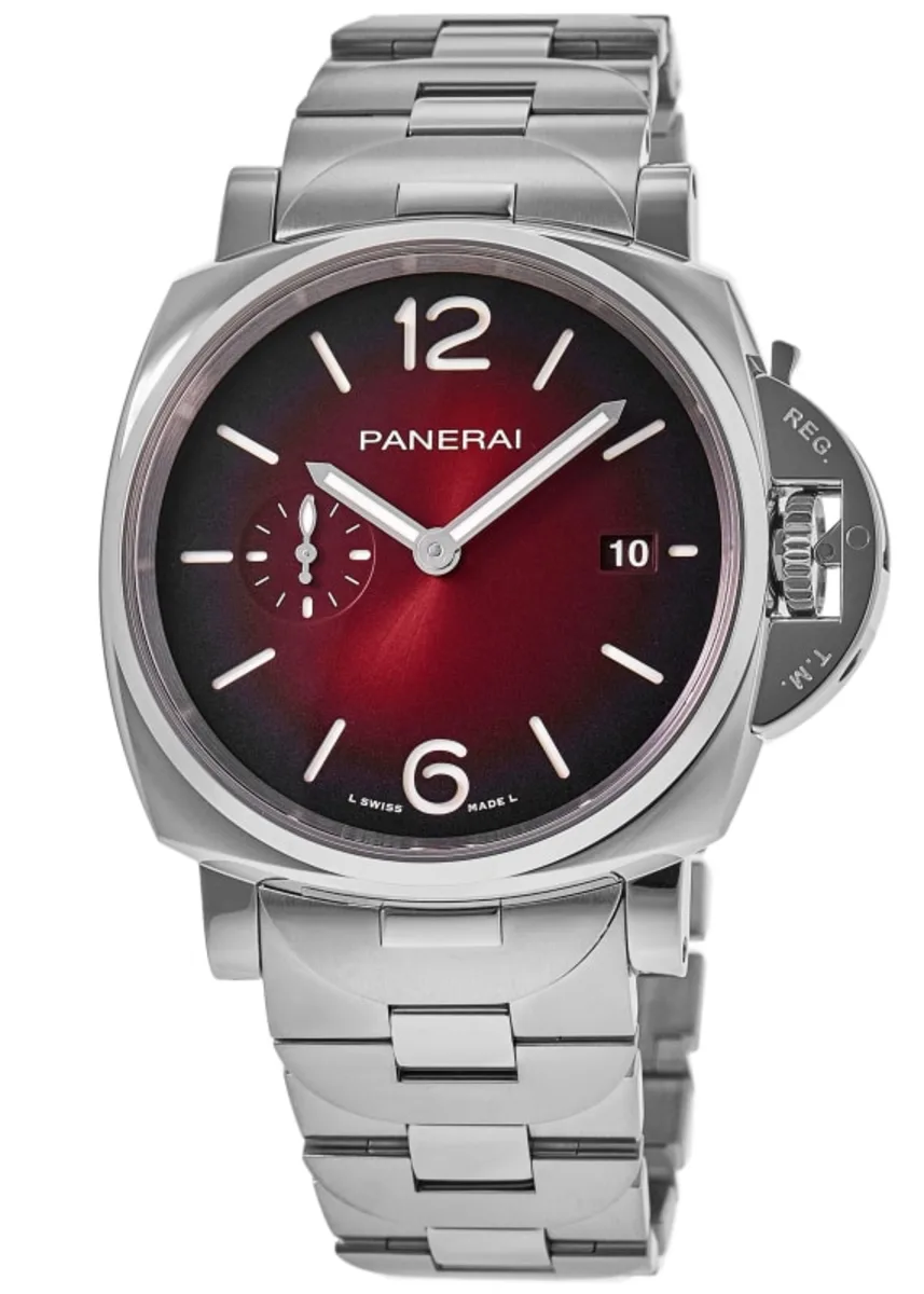 Luminor Due 42mm Automatic Burgundy Dial Stainless Steel Men's Watch PAM01539