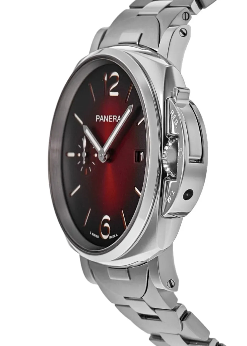Luminor Due 42mm Automatic Burgundy Dial Stainless Steel Men's Watch PAM01539 - Image 3