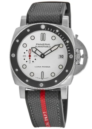 Submersible Luna Rossa Automatic White Dial Fabric Strap Men's Watch PAM01579
