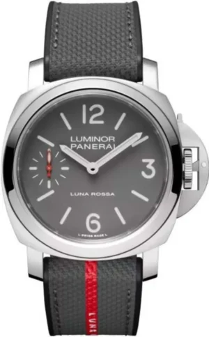 Luminor Tre Giorni Luna Rossa Grey Dial Fabric & Rubber Strap Men's Watch PAM01653