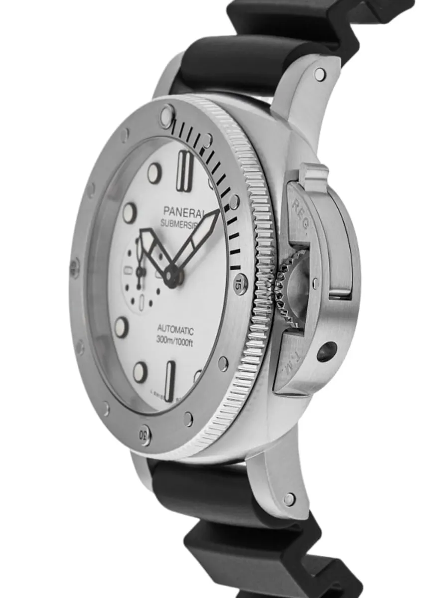 Submersible Bianco White Full Lume Dial Rubber Strap Men's Watch PAM02223 - Image 3
