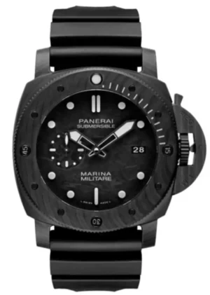 Submersible Marina Militare Black Dial Rubber Strap Men's Watch PAM02979