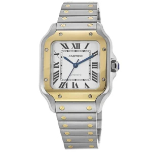 Santos De Cartier Medium Yellow Gold and Stainless Steel Men's Watch W2SA0016