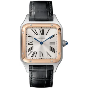 Santos Dumont Silver Dial Leather Strap Men's Watch W2SA0037