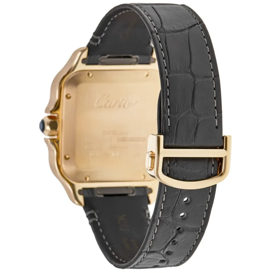 Santos De Cartier Large Automatic Silver Dial Grey Leather Strap Men's Watch WGSA0019 - Image 5