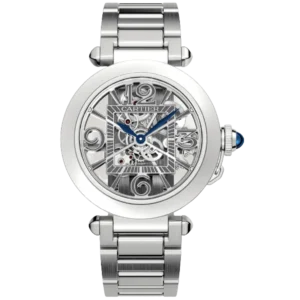 Pasha De Cartier Skeleton Dial Steel Men's Watch WHPA0007