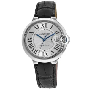 Ballon Bleu de Cartier 40mm Silver Dial Leather Strap Men's Watch WSBB0039