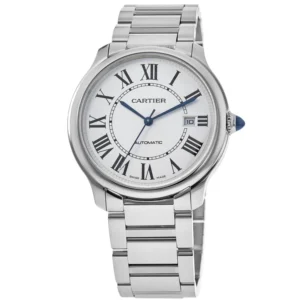 Ronde Must De Cartier 40mm Silver Dial Steel Men's Watch WSRN0035