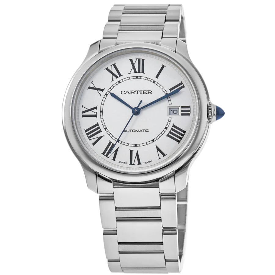 Ronde Must De Cartier 40mm Silver Dial Steel Men's Watch WSRN0035