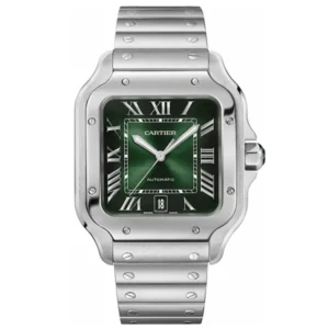 Santos De Cartier Automatic Green Dial Steel Men's Watch WSSA0062