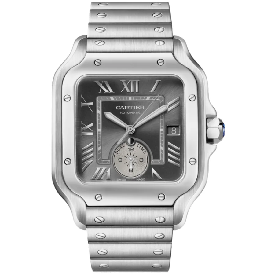 Santos De Cartier Automatic Grey Dial Stainless Steel Men's Watch WSSA0076
