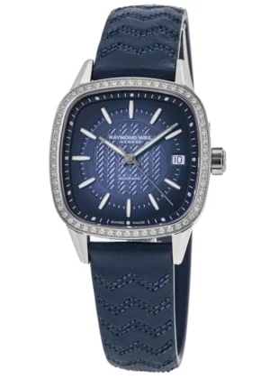 Freelancer Automatic Blue Dial Diamond Bezel Leather Strap Women's Watch 2490-SCS-50051
