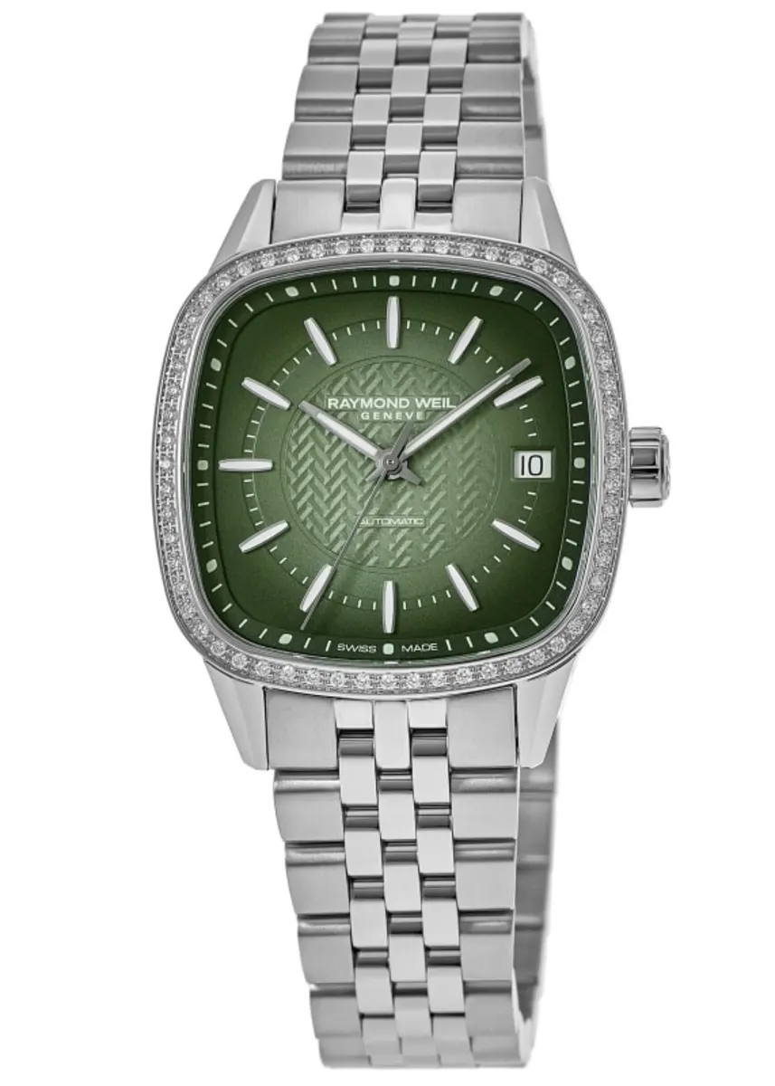 Freelancer Automatic Green Dial Diamond Bezel Steel Women's Watch 2490-STS-52051