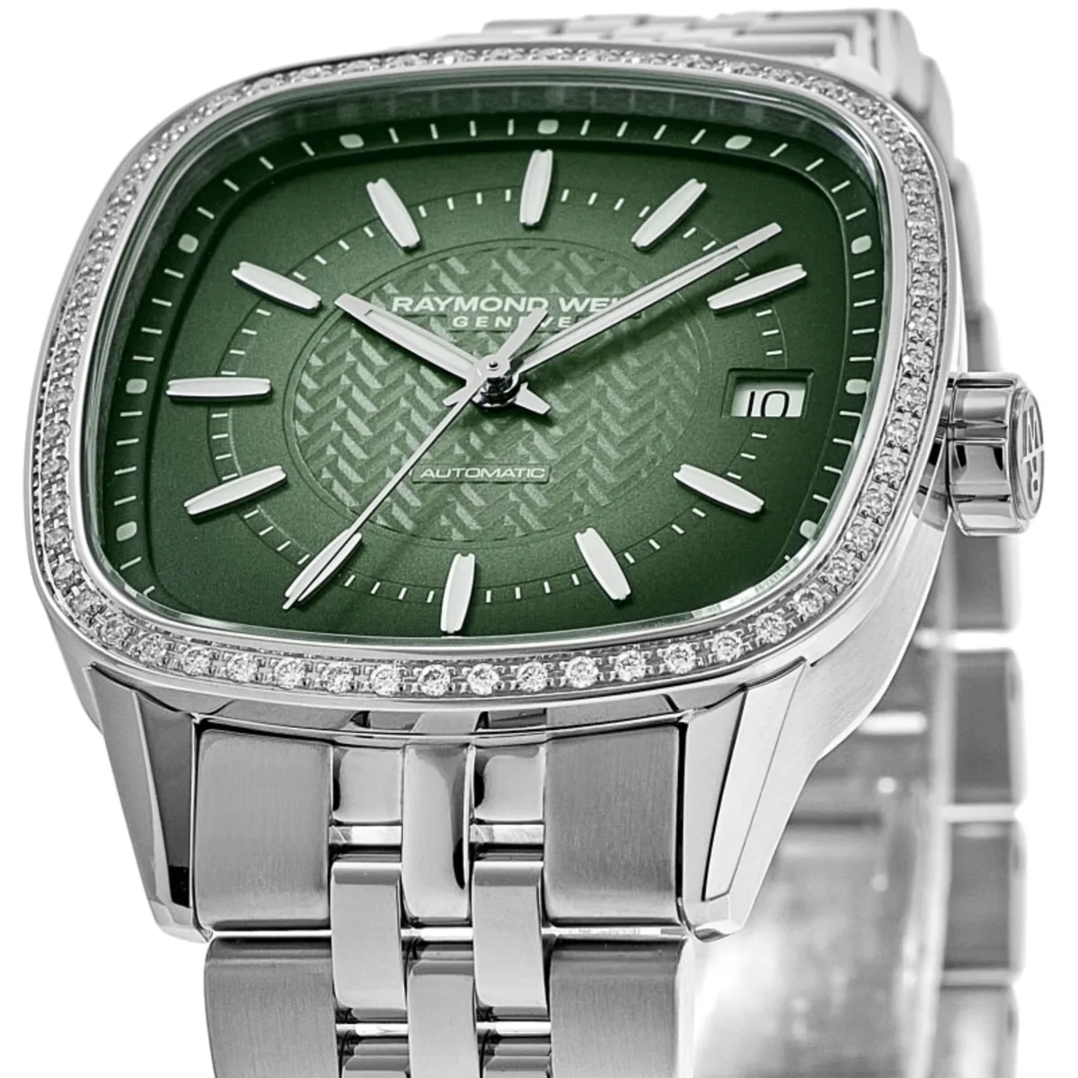 Freelancer Automatic Green Dial Diamond Bezel Steel Women's Watch 2490-STS-52051 - Image 2