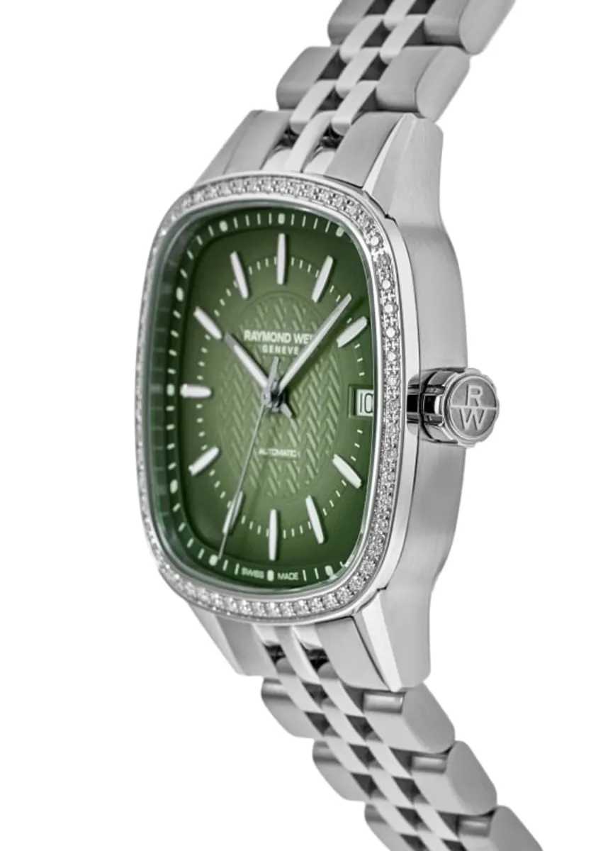 Freelancer Automatic Green Dial Diamond Bezel Steel Women's Watch 2490-STS-52051 - Image 3