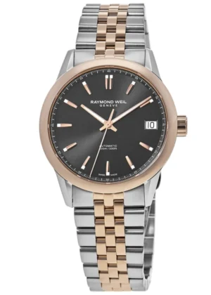 Freelancer Automatic Date Black Dial Two-Tone Rose Gold PVD Steel Men's Watch 2741-SP5-20001