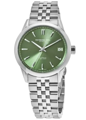 Freelancer Automatic Date Green Dial Stainless Steel Men's Watch 2741-ST-52001