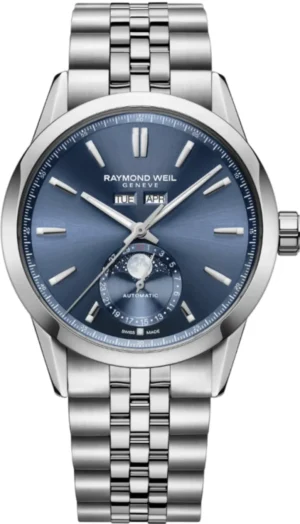 Freelancer Complete Calendar Moonphase Blue Dial Stainless Steel Men's Watch 2766-ST-50001