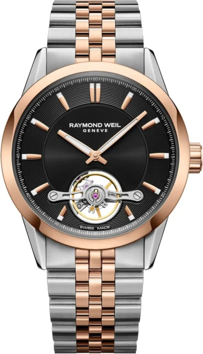 Freelancer Automatic Open Heart Black Dial Two-Tone Stainless Steel Men's Watch 2781-SP5-20051