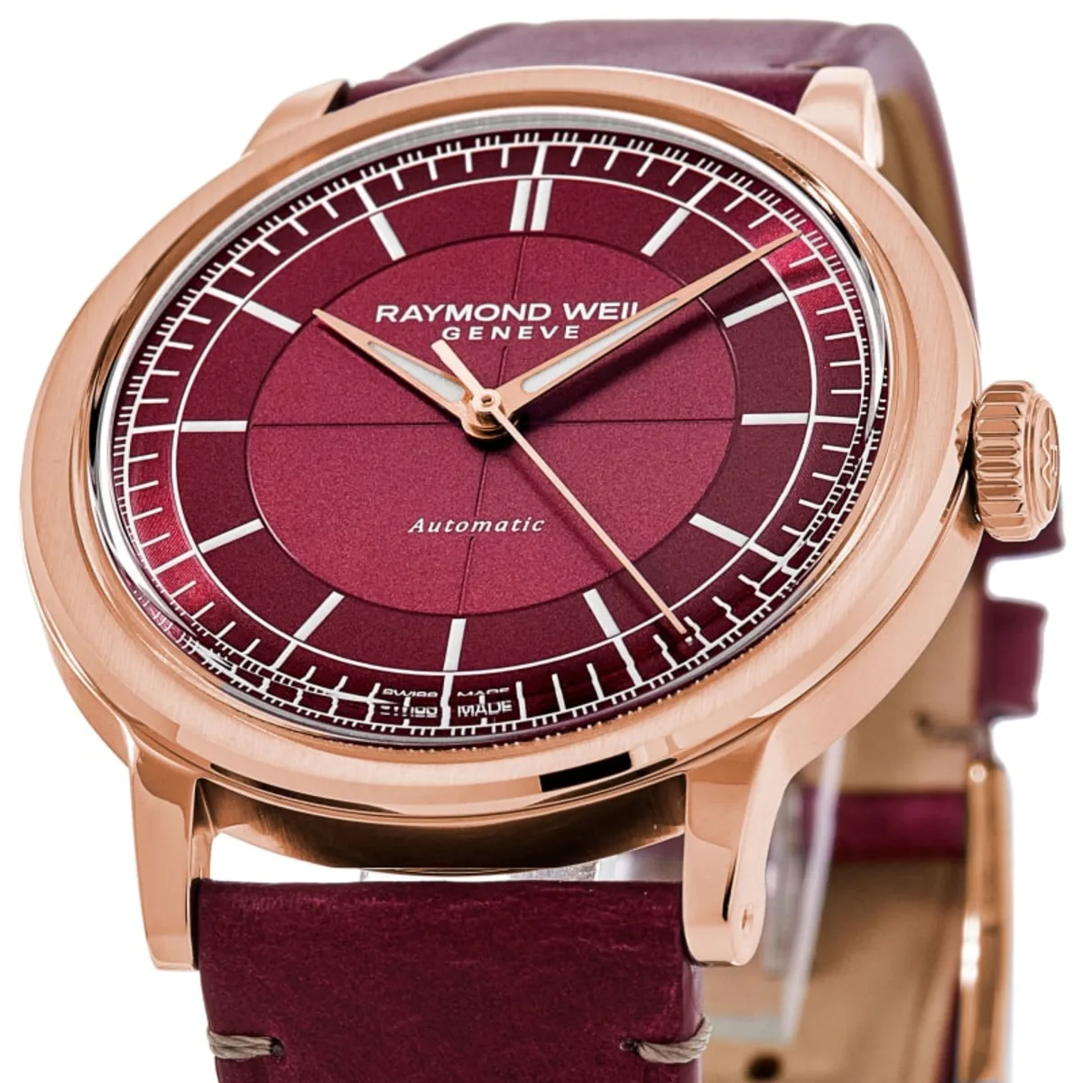 Millesime Automatic Red Grape Dial Leather Strap Men's Watch 2925-PC5-45001 - Image 2