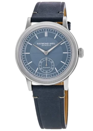 Millesime Automatic Small Seconds Blue Dial Leather Strap Men's Watch 2930-STC-50011