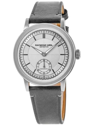 Millesime Automatic Small Seconds Silver Dial Leather Strap Men's Watch 2930-STC-65001