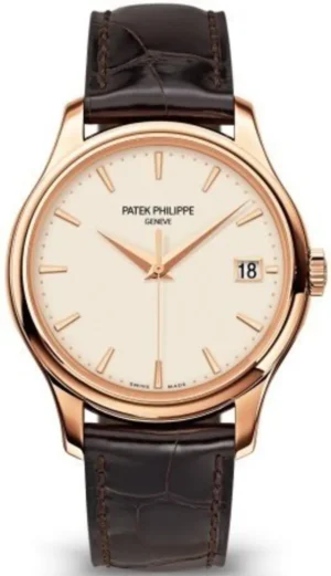 Calatrava Ivory Dial Brown Leather Strap Men's Watch 5227R-001