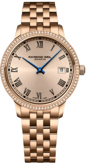 Toccata Rose Dial Diamond Bezel Rose Gold Tone Steel Women's Watch 5385-P5S-00859