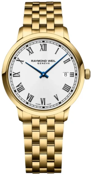 Toccata Classic 39 mm Quartz White Dial PVD Yellow Gold Steel Men's Watch 5485-P-00359