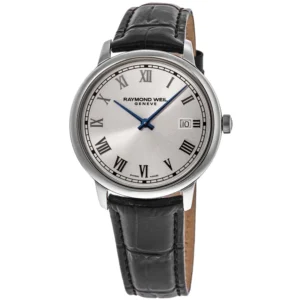 Toccata Classic 39 mm Quartz Silver Dial Black Leather Strap Men's Watch 5485-STC-00658