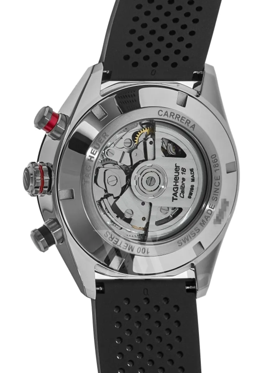 Carrera Chronograph Day-Date Automatic Black Dial Rubber Strap Men's Watch CBN2A1AA.FT6228 - Image 3