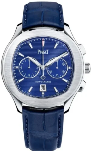 Polo Chronograph Automatic Blue Dial Leather Strap Men's Watch G0A43002