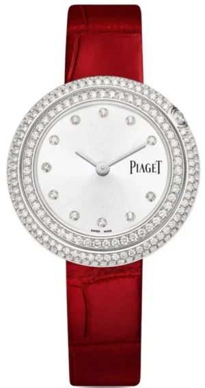 Possession Silver Diamond Dial Burgundy Leather Strap Women's Watch G0A43095