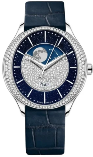 Limelight Stella Diamond Dial White Gold Leather Strap Women's Watch G0A44124