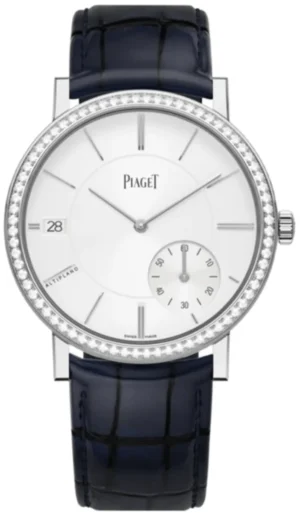Altiplano Automatic Origin Grey Dial 18K White Gold Diamond Bezel Blue Leather Strap Men's Watch G0A45403
