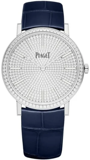 Altiplano Diamond Dial White Gold Leather Strap Women's Watch G0A45408