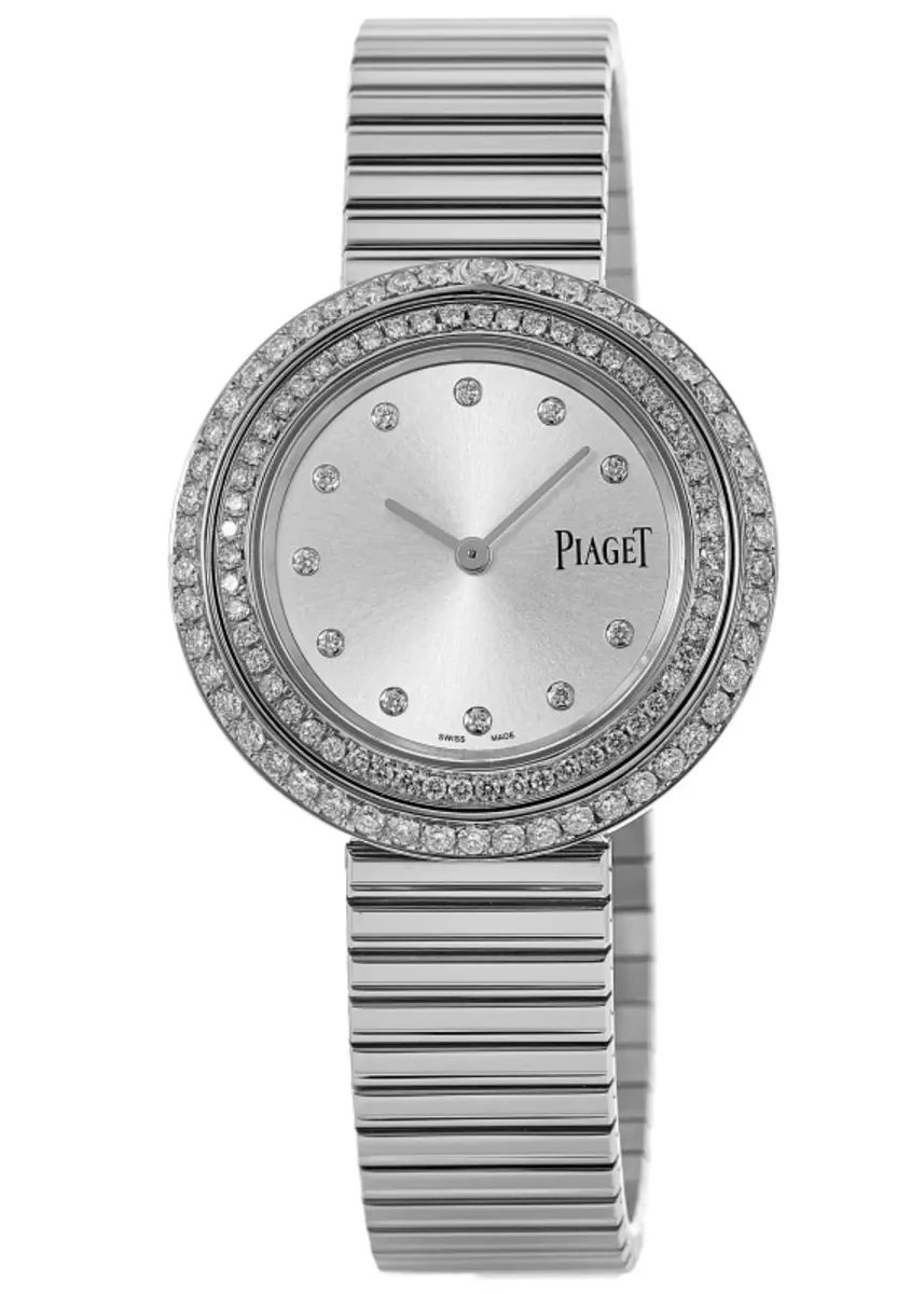 Possession Silver Dial Custom Double Row Diamond Bezel Steel Women's Watch G0A48390-CD2