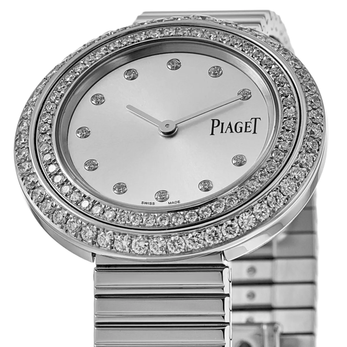 Possession Silver Dial Custom Double Row Diamond Bezel Steel Women's Watch G0A48390-CD2 - Image 2