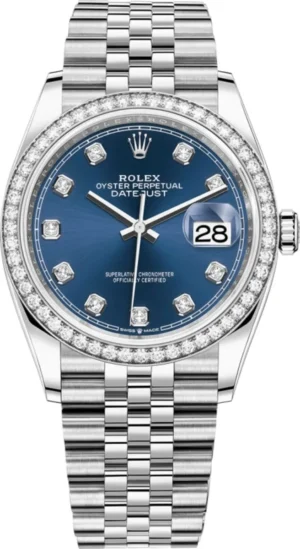 Datejust 36 White Gold & Diamonds Blue Diamond Dial Women's Watch M126284RBR-0029