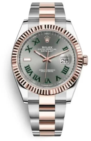 Datejust 41 Steel and Everose Gold Wimbledon Dial Oster Band Men's Watch M126331-0015