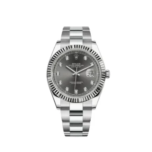 Datejust 41 Dark Rhodium Diamond Dial Men's Watch M126334-0005
