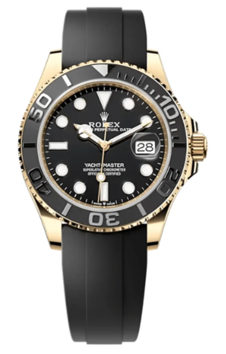 Yacht-Master 42 Black Dial 18kt Yellow Gold Oysterflex Men's Watch M226658-0001