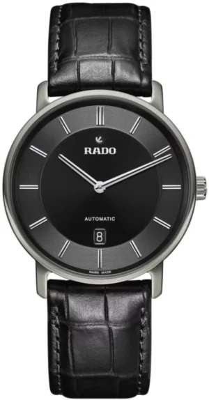 Diamaster XL Automatic Thinline Black Dial Leather Strap Men's Watch R14067166