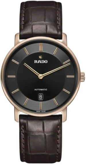 Diamaster XL Automatic Thinline Black Dial Leather Strap Men's Watch R14068176