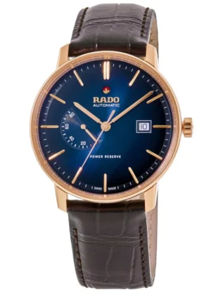 Coupole Automatic Power Reserve Blue Dial Leather Strap Men's Watch R22879215
