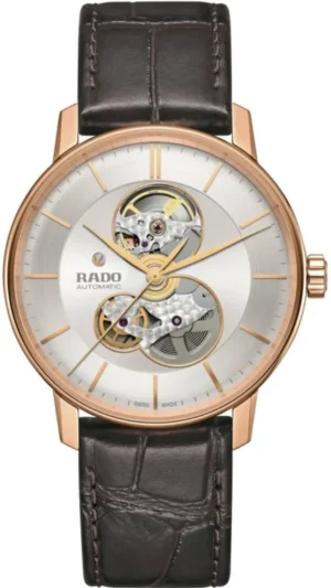 Coupole Automatic Open Heart White Dial Leather Strap Men's Watch R22895025