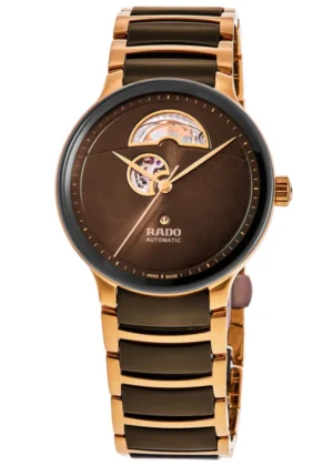 Centrix Automatic Open Heart Brown Dial Two-Tone Ceramic & Steel Men's Watch R30013302