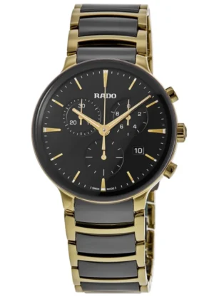 Centrix Quartz Chronograph Black Dial Two-Tone Ceramic & Stainless Steel Men's Watch R30211152