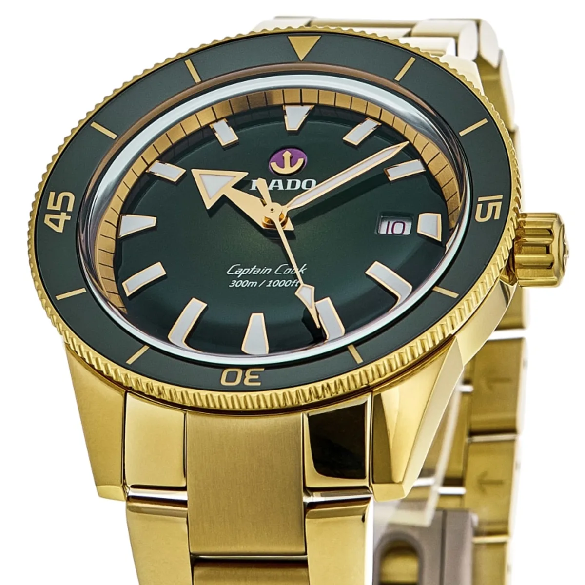 Captain Cook Automatic Steel Green Dial Yellow Gold PVD Men's Watch R32136323 - Image 2
