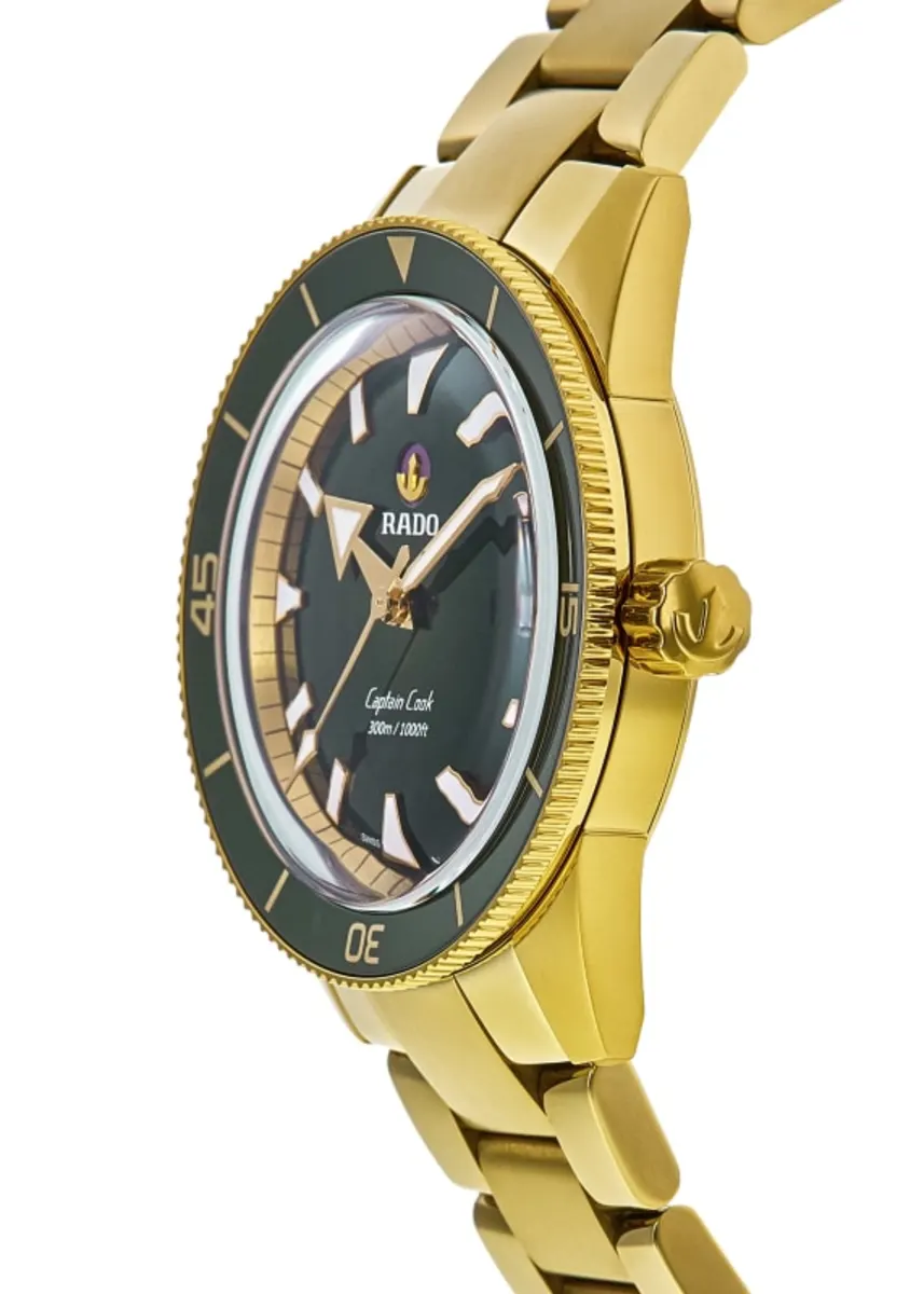 Captain Cook Automatic Steel Green Dial Yellow Gold PVD Men's Watch R32136323 - Image 3